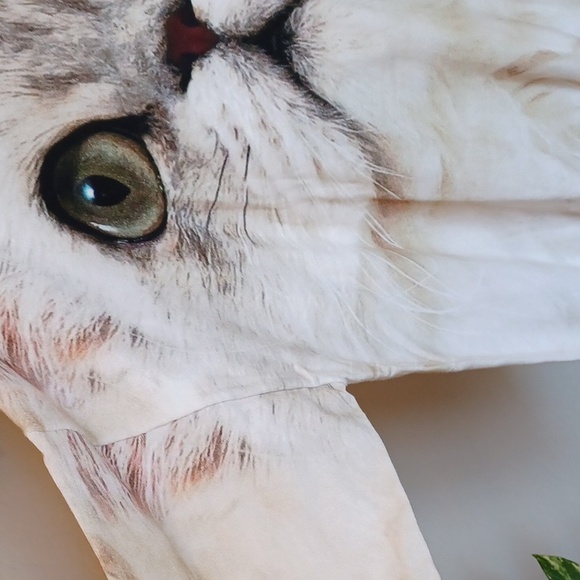 DOLLSKILL CURRENT MOOD XXL LONG-SLEEVED SWEATER WITH HUGE CAT FACE CREAM COLOR - Picture 6 of 12